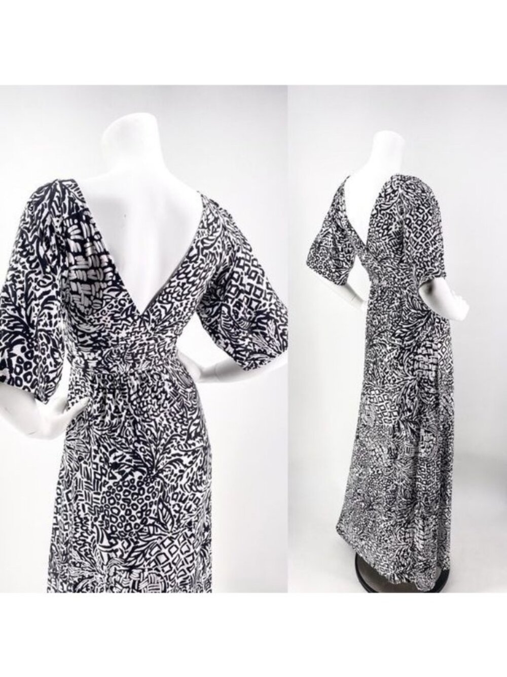 NWT LILLY PULITZER Parigi Maxi Wrap Dress Black and White size XXS - Picture 8 of 10